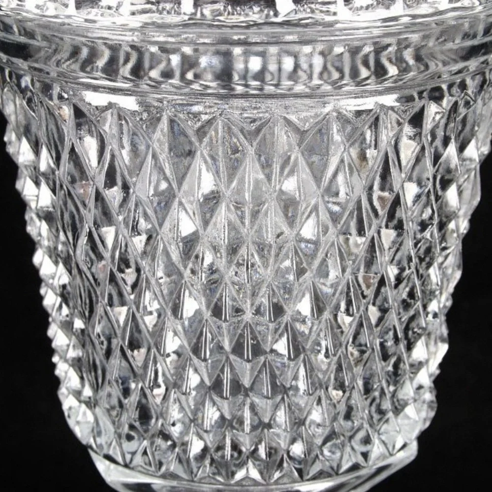 ✨Indiana Glass Diamond Point Apothecary Jar, Pedestal Candy Dish, Chalice - Picture 7 of 12
